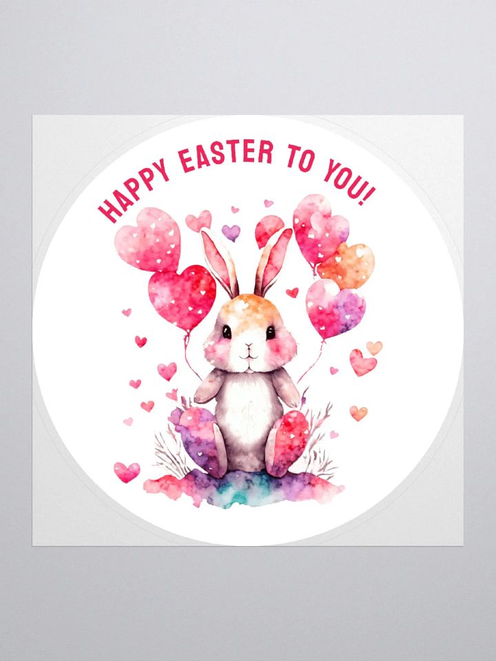 Easter Greetings from Adorable Bunny Holding Heart Balloons product image (2)