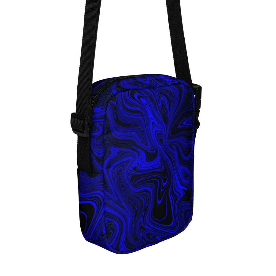 Utility Crossbody Bag - Dark Blue and Black Fluid Swirls product image (10)
