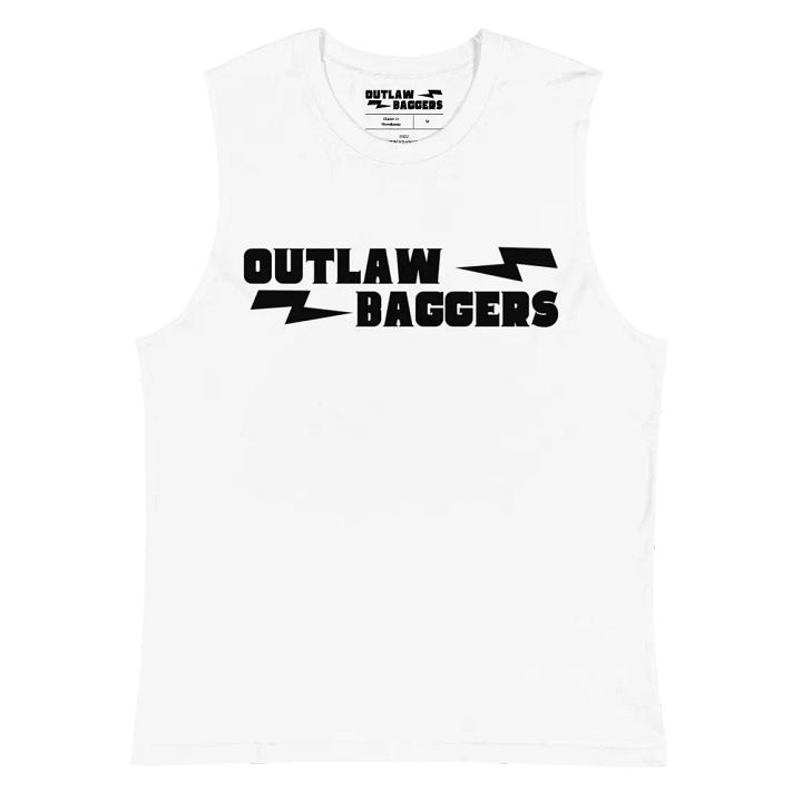 Outlaw Baggers Classic White Muscle Shirt product image (2)