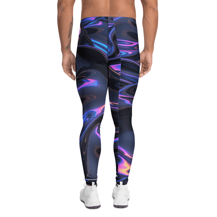 Neon Liquid Abstract Print Men's Leggings product image (2)