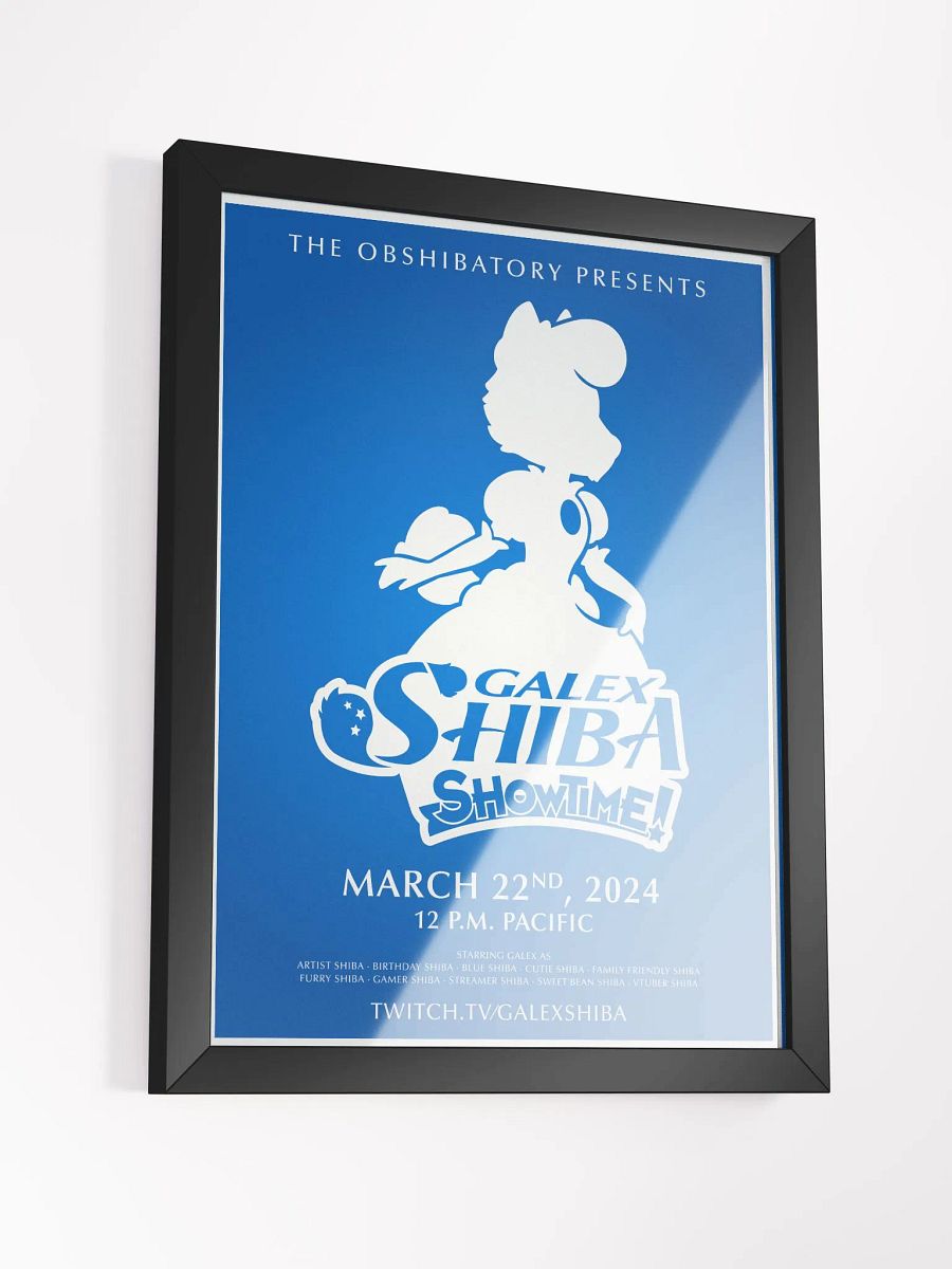 Galex Shiba Showtime Poster - Blue Framed product image (3)