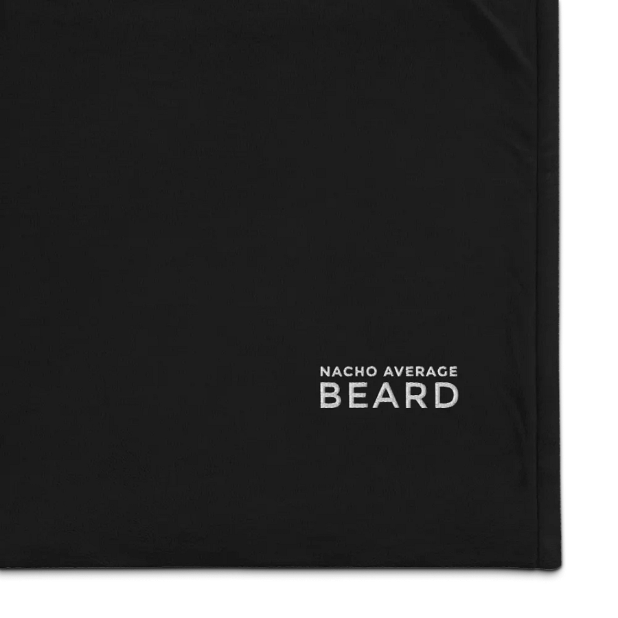 Nacho Average Beard Embroider Sherpa Blanket (Black/ White) product image (1)