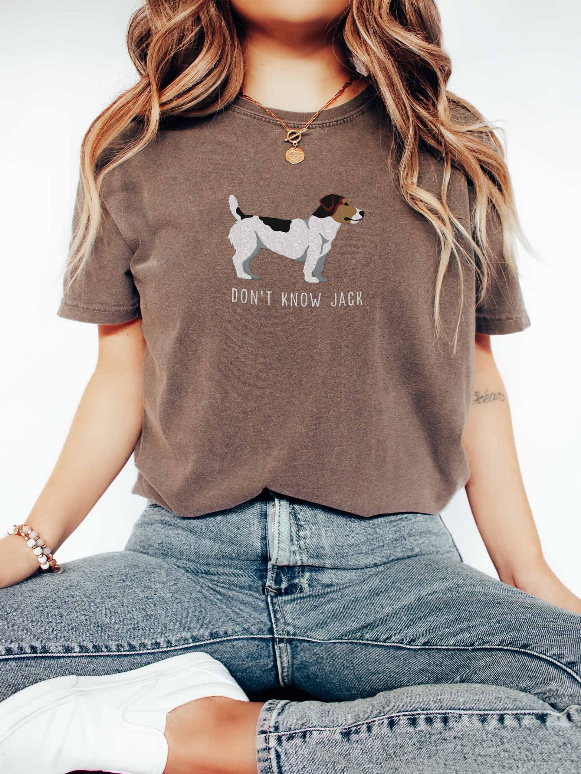 Don't Know Jack T-Shirt(Embroidered) of a Jack Russell Terrier(Tricolor) product image (2)