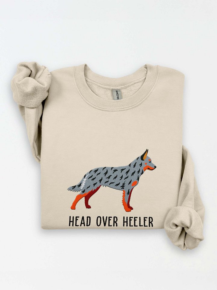 Head Over Heeler Sweatshirt (Embroidered) of an Australian Cattle Dog(Blue Heeler 2) product image (1)