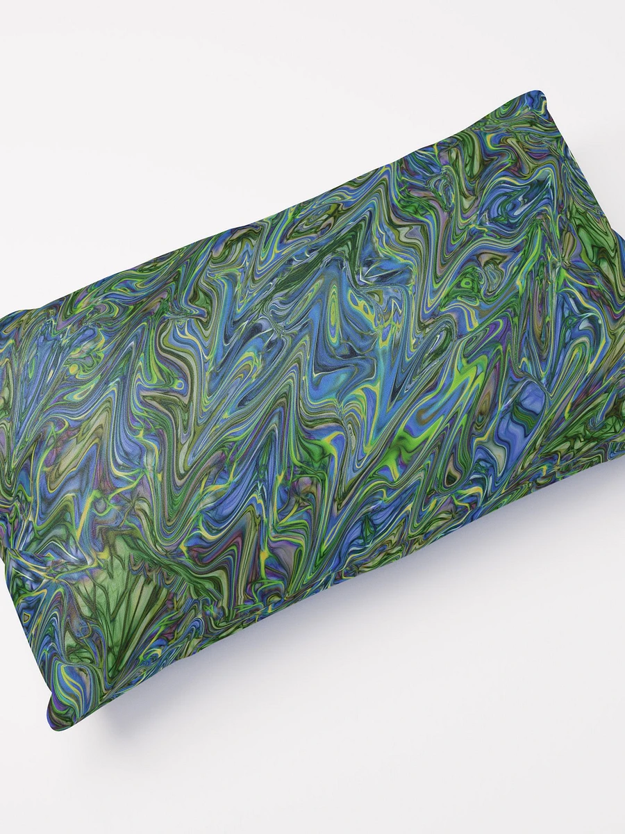 Blue Green Liquid Marbling Throw Pillow product image (10)