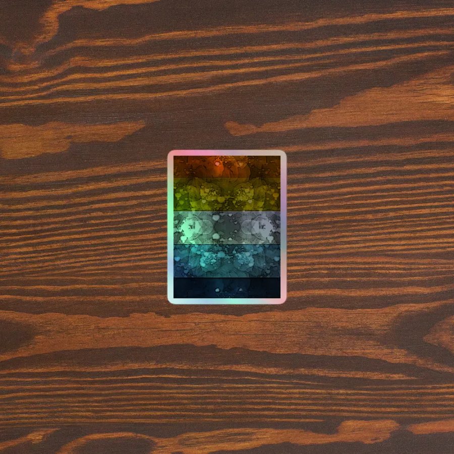Aroace Pride Flag Sticker: Sunset Colors (Textured Variation) product image (3)