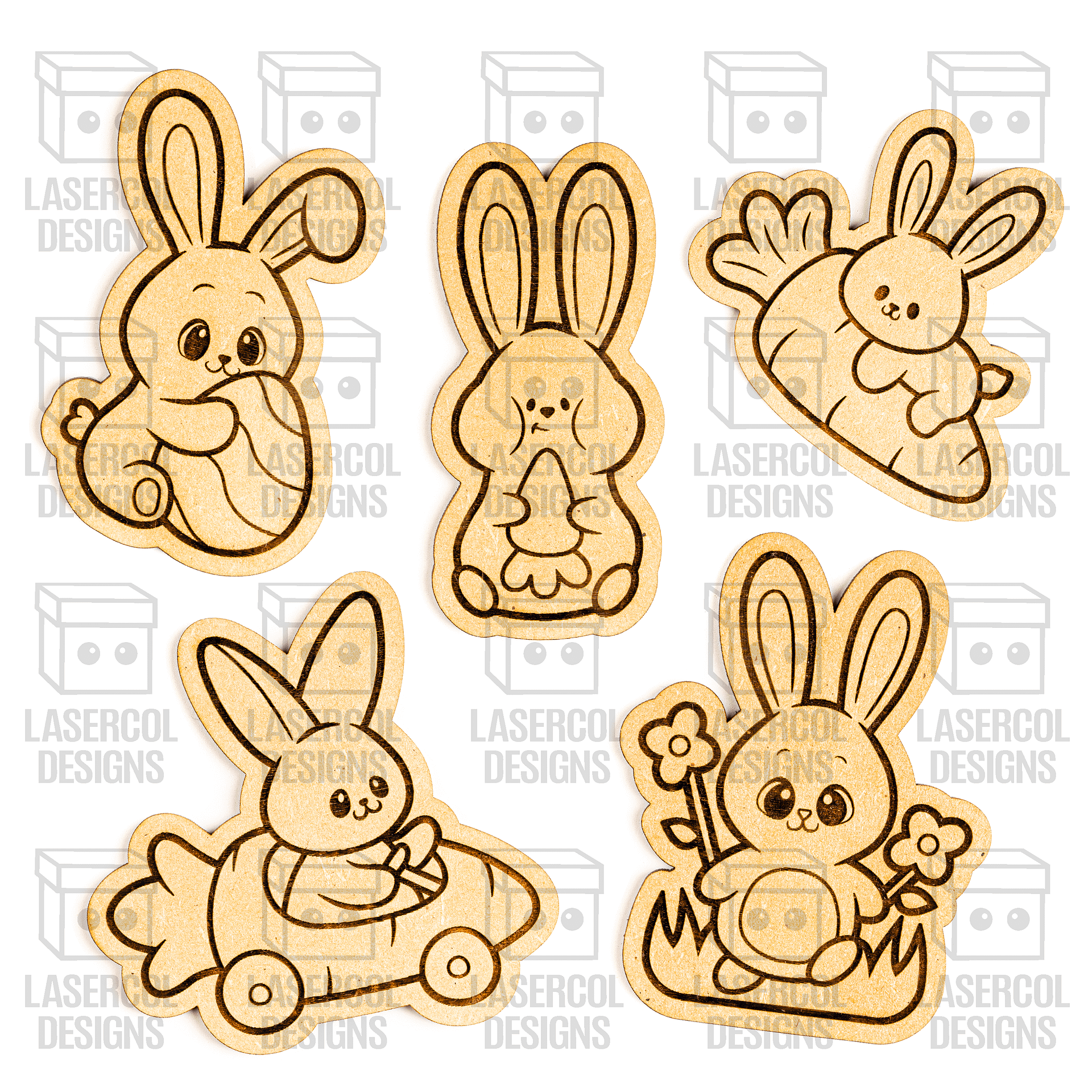 Easter Bunny Paint Kit DIY Cut Outs Set 8 - Laser Cut Files product image (2)