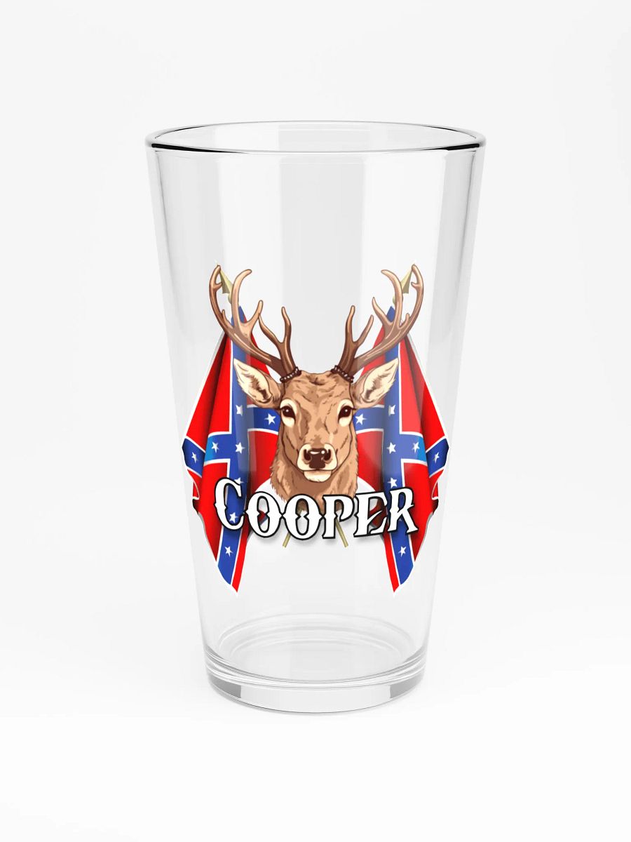 "Cooper" Last Name Rebel Redneck Deer - Shaker Pint Glass product image (3)