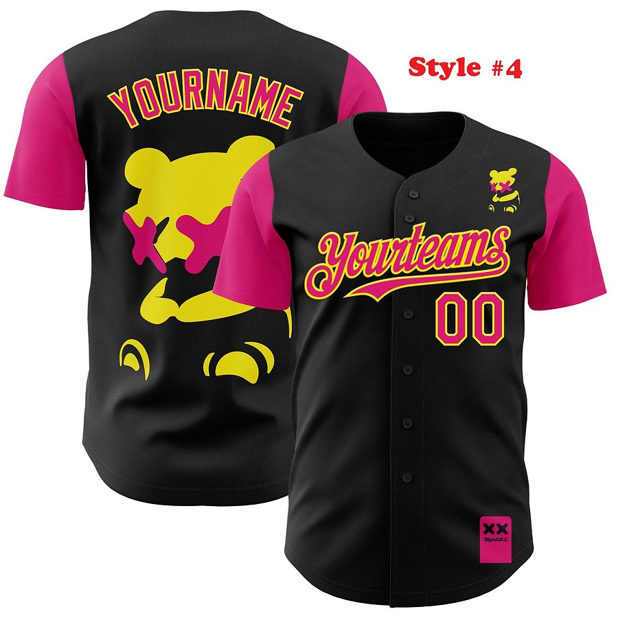 Authentic Baseball Jersey, Custom Baseball Jersey, Personalized Sport Jersey, Colorful, Number, XX revzzz product image (174)