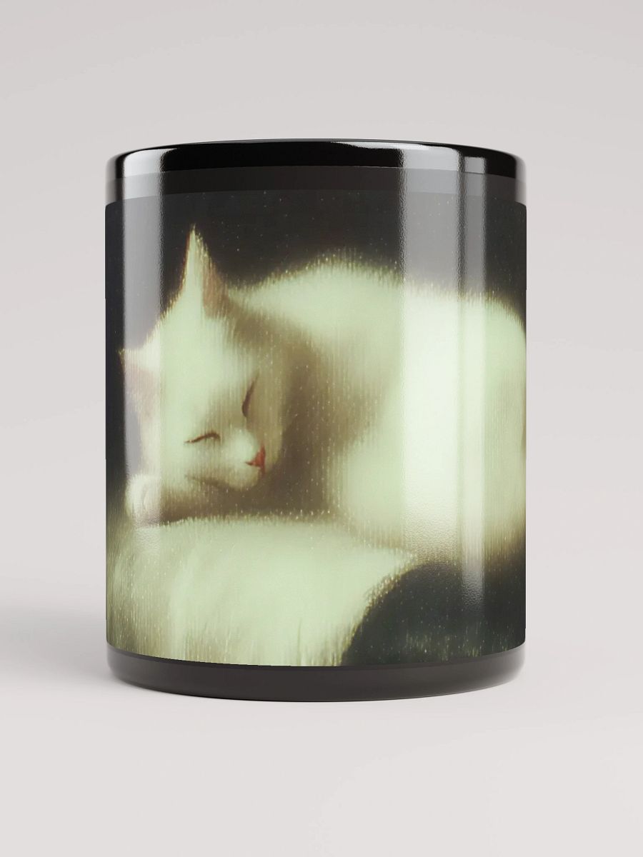 Sleeping White Cat Glossy Mug product image (1)