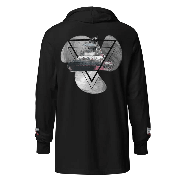 Three blade prop triangle Athena tug Sketch Hooded Tee product image (1)