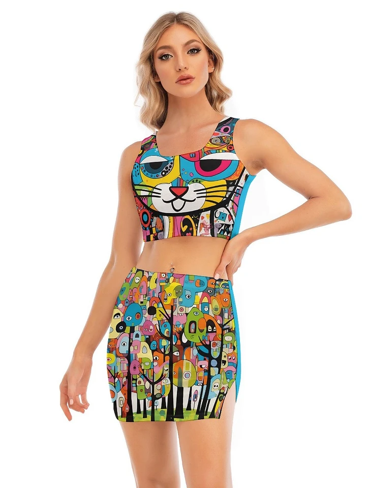 Feral Cat Camisole And Hip Skirt Suit by Premium Thicc product image (1)