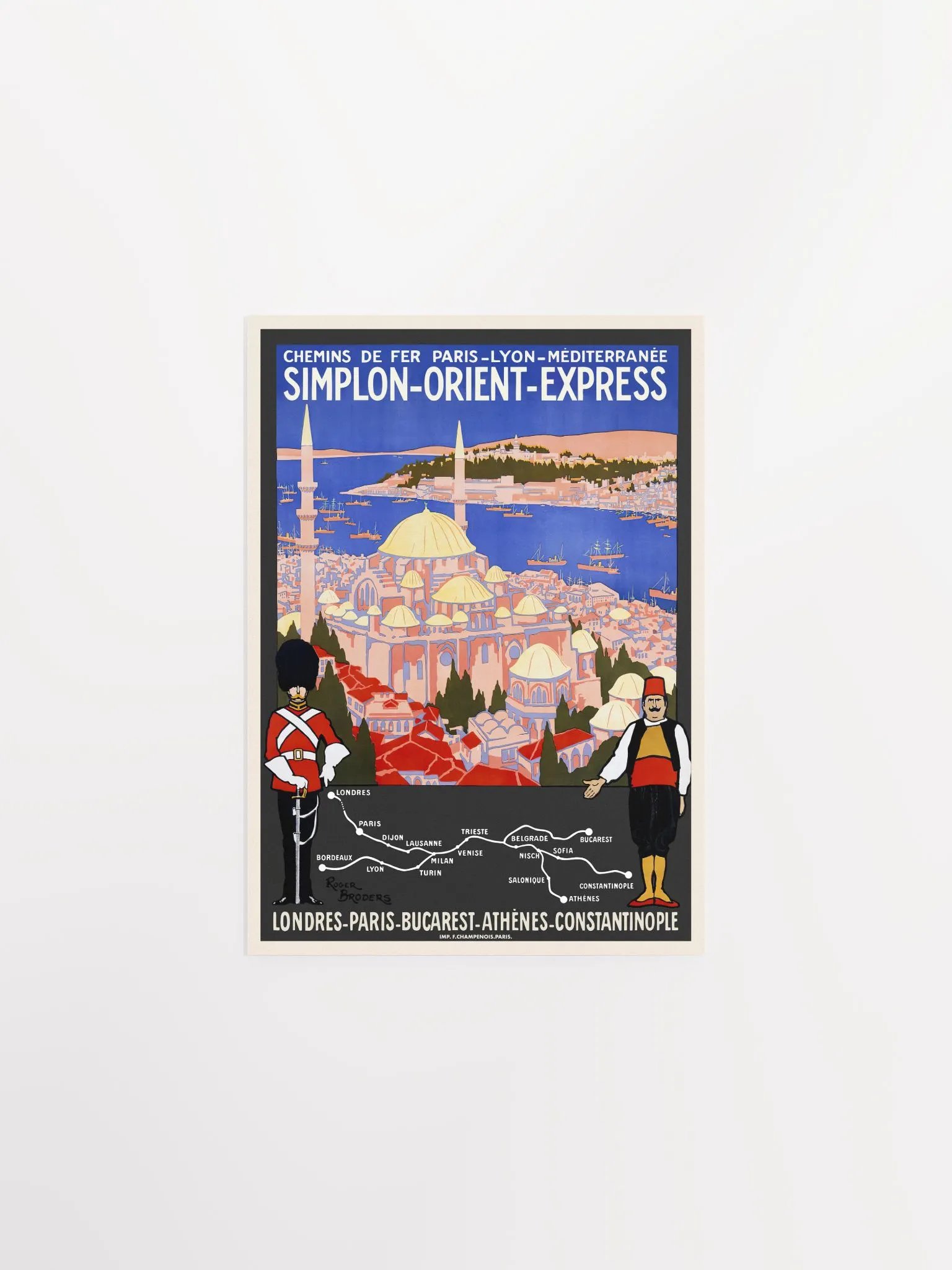 Orient Express, Simplon, Istanbul, Turkey, 1900 — retro vintage travel poster product image (6)