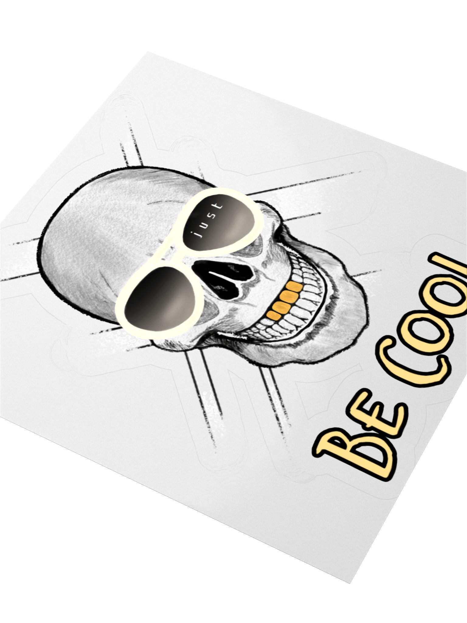 Just Be Cool Skull Sticker product image (3)