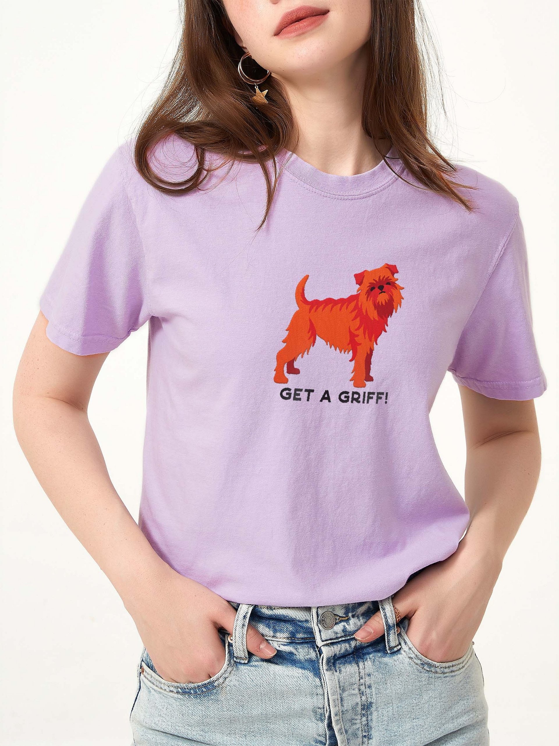 Get a Griff T-Shirt(Embroidered) of a Brussels Griffon(Red) product image (1)