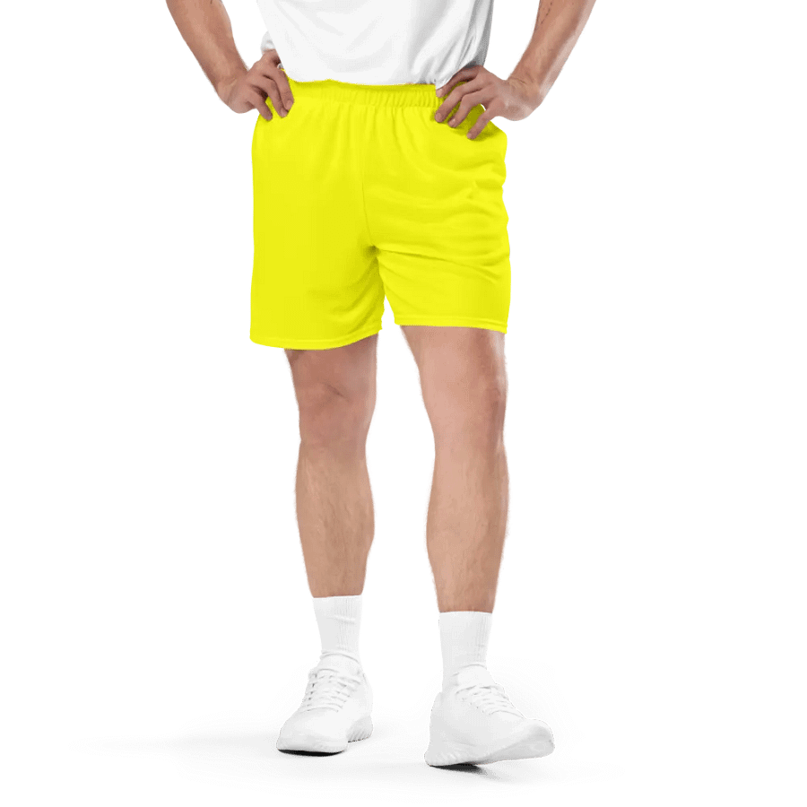 Plain Color Yellow Mesh Shorts product image (1)