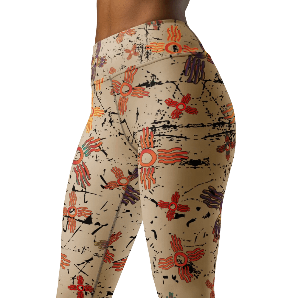 Squiggly Zia Tan Collage Leggings product image (1)