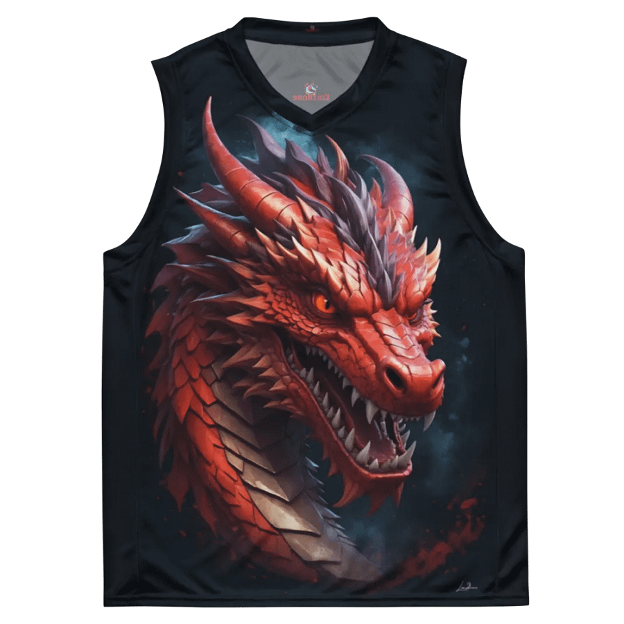 Fiery Dragon - Unisex Basketball Jersey UPF50+ protection product image (2)