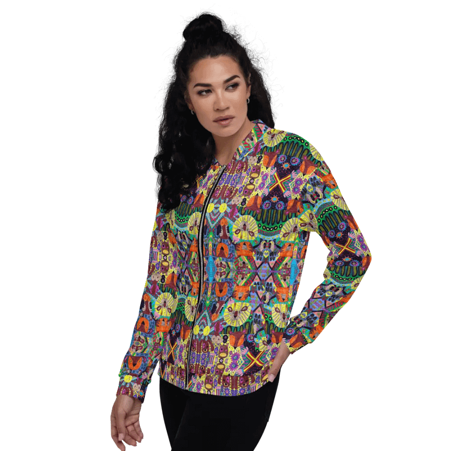Abstract Doodle Animals Unisex Bomber Jacket product image (5)
