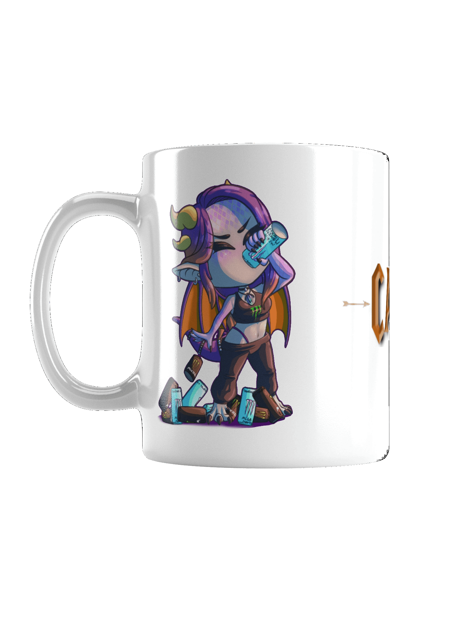 Dracthyr Monsta Addict White Glossy Mug product image (1)