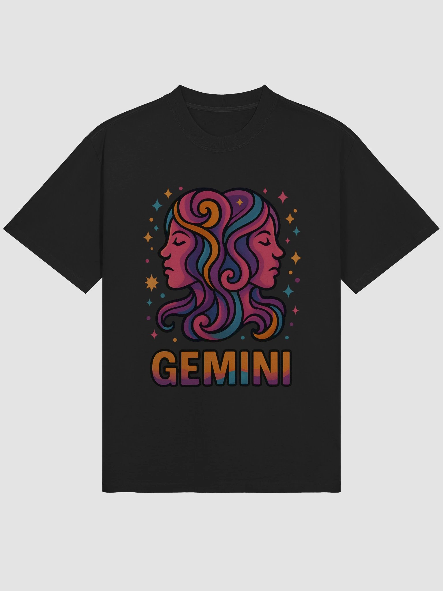 Gemini Zodiac Sign T-Shirt – Colorful & Expressive Star Sign Art 1 product image (3)