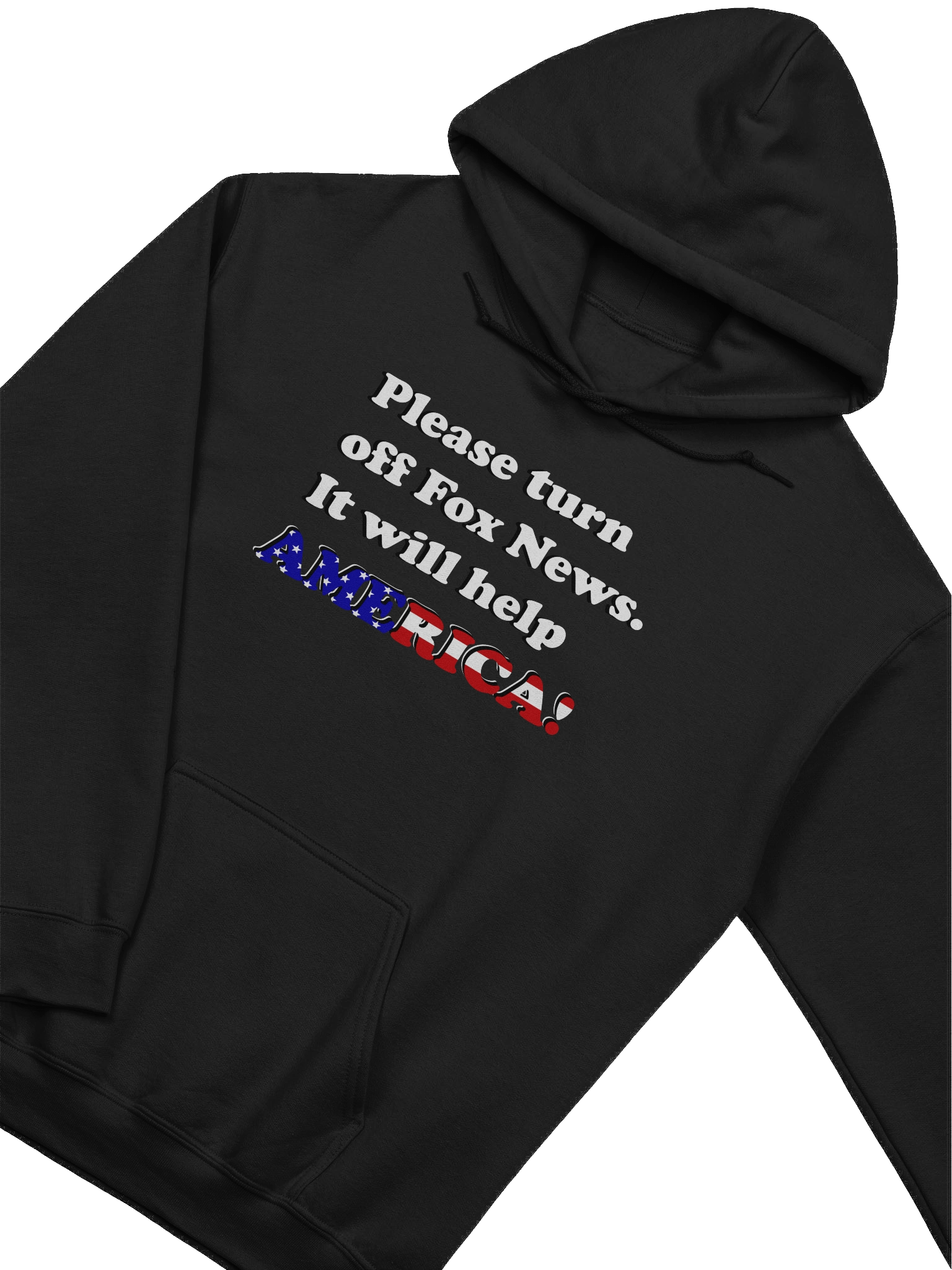 Please Turn Off Fox News. It Will Help America! (White) - Hoodie product image (3)