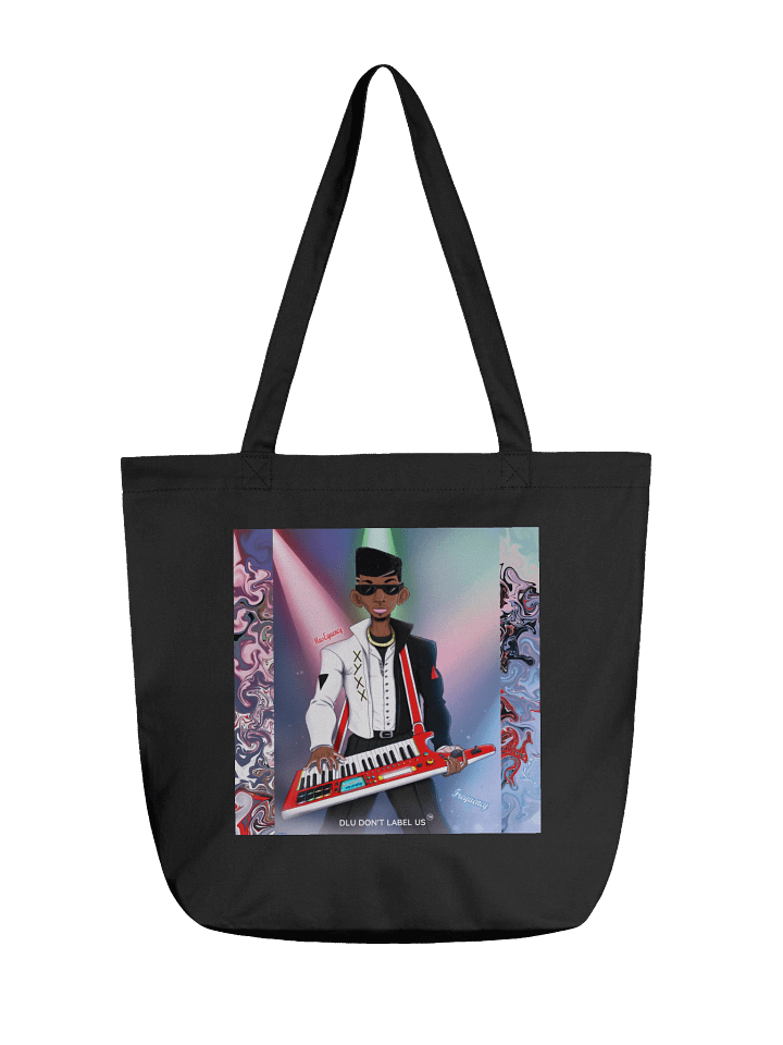 DLU DON’T LABEL US™ Retro Rockstar Keytarist Tote Bag product image (1)