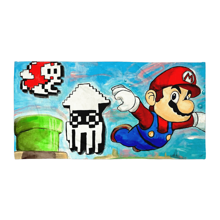 Red Plumber Under Water Enemies Towel product image (1)
