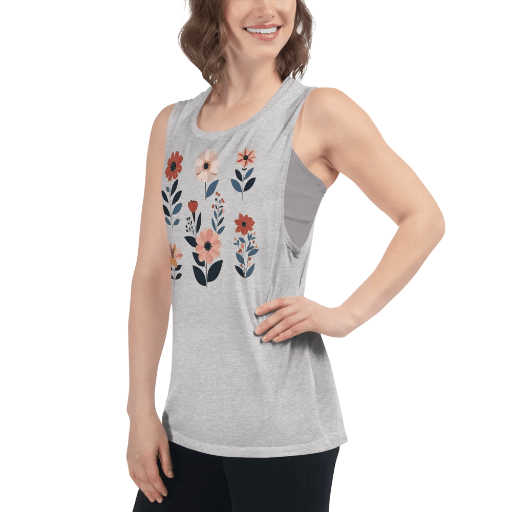 Geometric Floral Delight Muscle Tank product image (37)