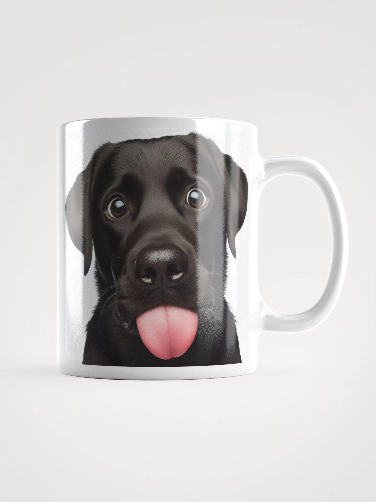 Rude Black Labrador #Humorous Glossy Mug - White product image (2)