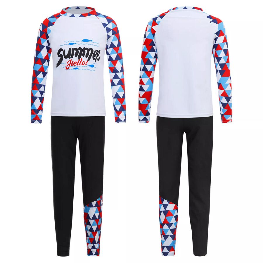 Boys Outfits Gym Top And Pants Rash Guard Tracksuits Basketball Activewear Kids product image (1)