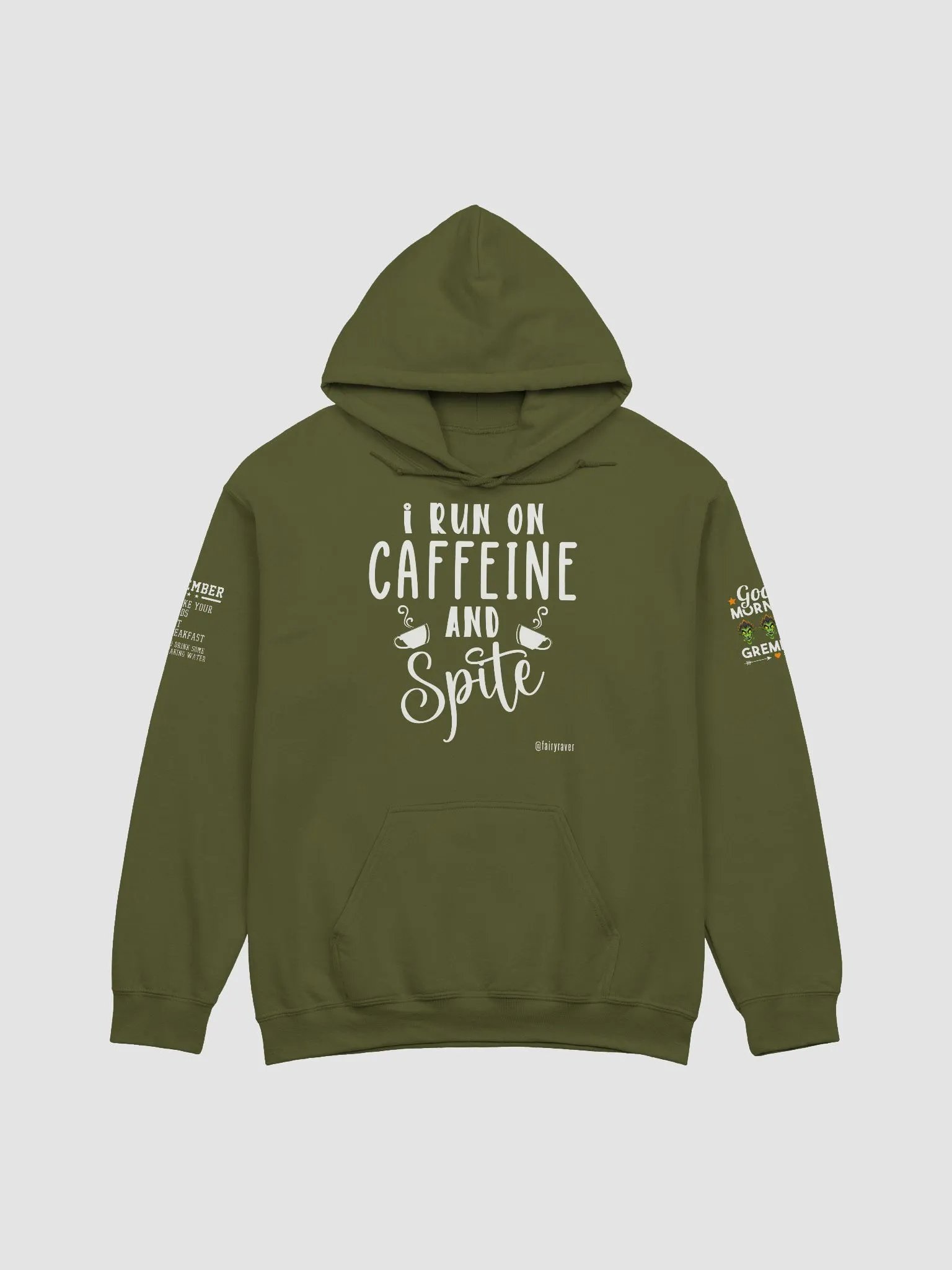 I run on caffeine and spit hoodie Dark (new size chart) product image (1)