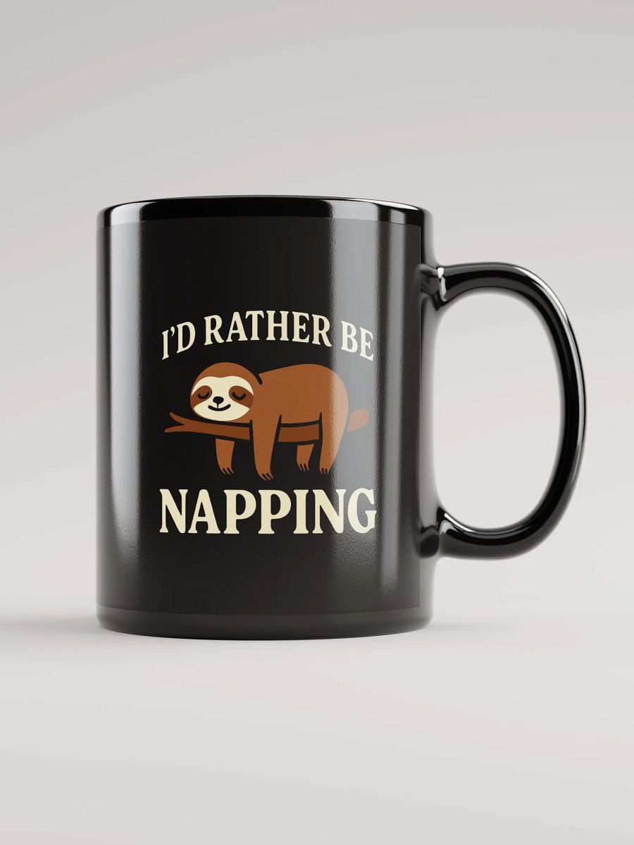 I’d Rather Be Napping Black Glossy Mug product image (1)