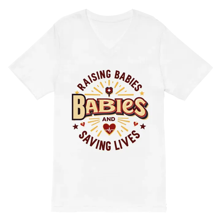 RAISING BABIES AND SAVING LIVES, mom duty V-Neck Tee product image (6)
