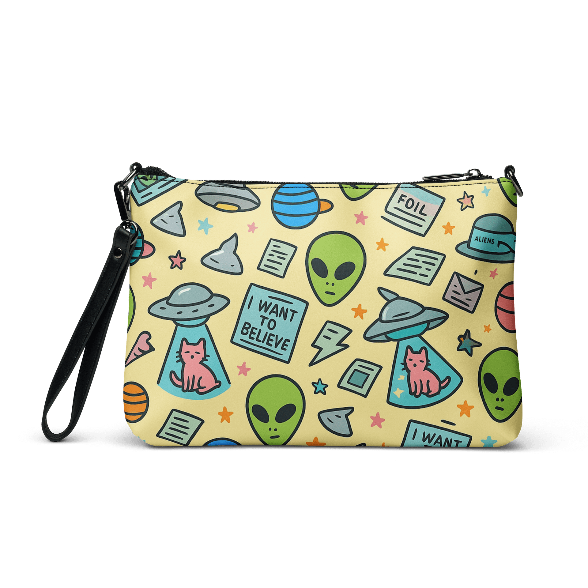 Cats, Tin Foil Hats, Flying Saucers, Conspiracy Theory! Roswell Aliens Crossbody Bag product image (3)