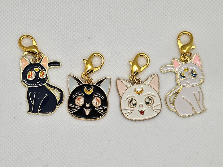 Metal Luna & Artemis Stitch Markers for crochet or knitting product image (1)