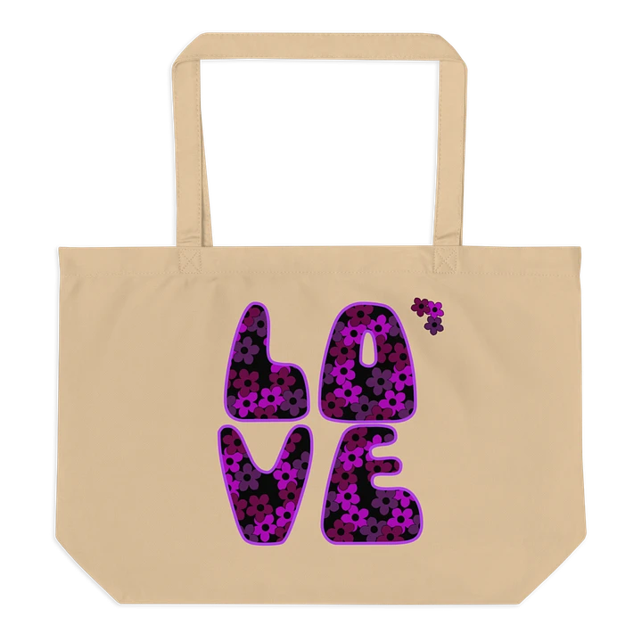 Fuchsia Pink LOVE Text Eco-Friendly Large Tote Bag product image (1)