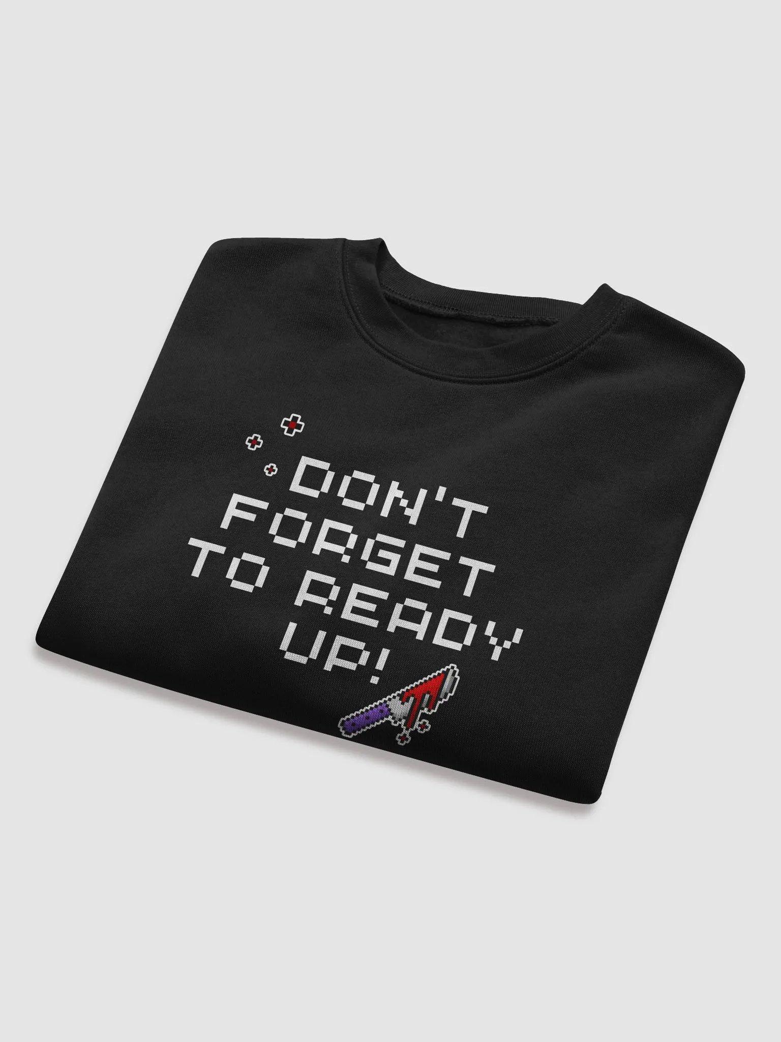 Dont Forget To Ready Up! Womens Fleece Printed Crop Top Sweatshirt product image (5)
