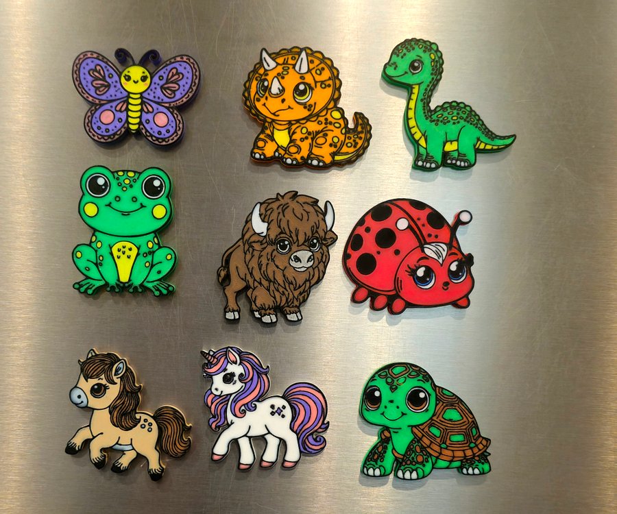 3D Printed Fridge Magnets, Cute Animal & Vehicle Designs, Handmade PLA Magnets, Kitchen or Locker Decor, Gift for All Ages, Kubby Kove product image (2)