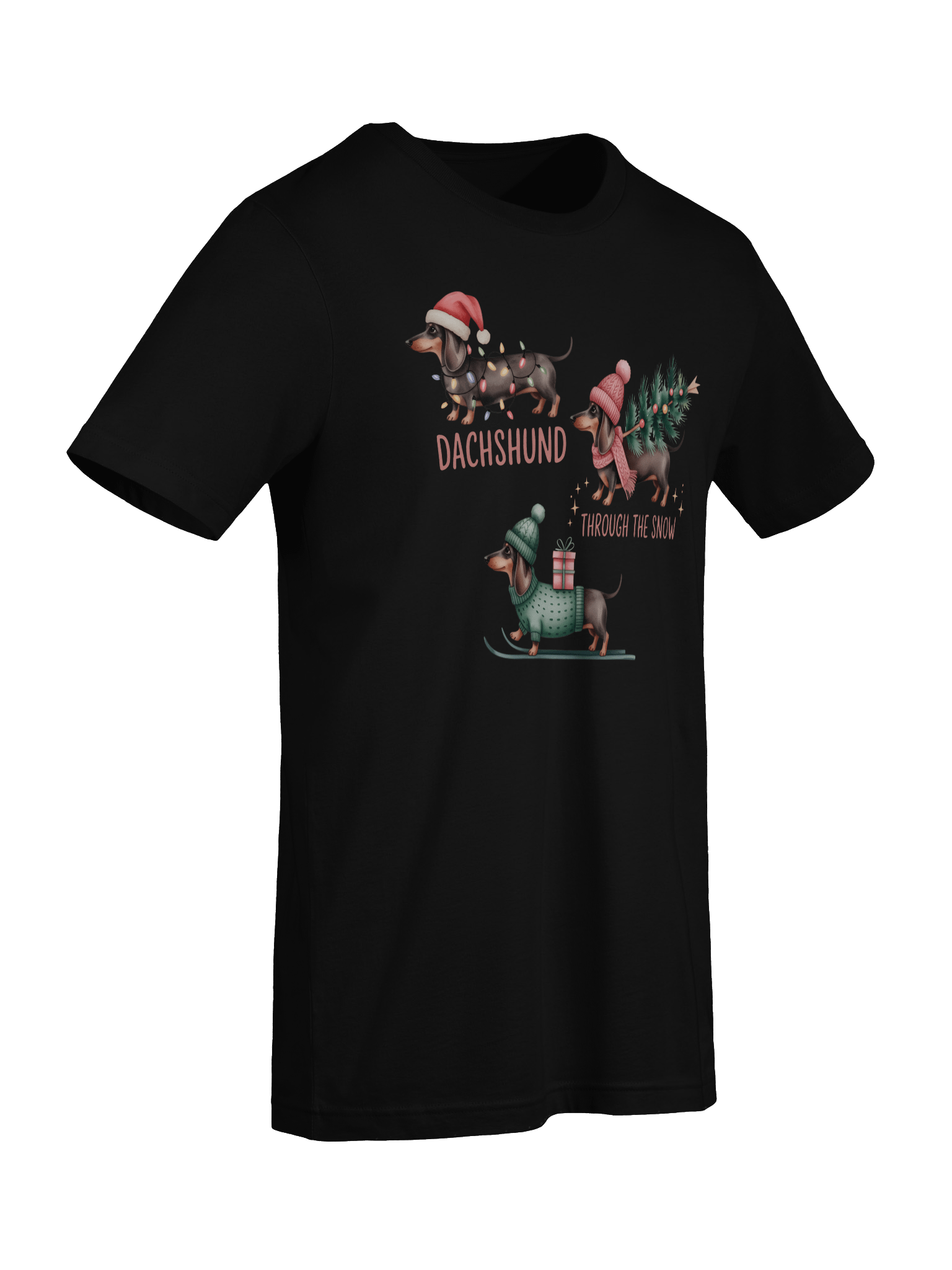 Dachshund Through The Snow T-Shirt – Cute Christmas Wiener Dog Pun product image (2)