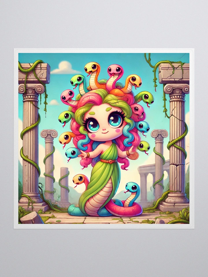 Rainbow Chibi Medusa Sticker – Mythical Magic product image (1)