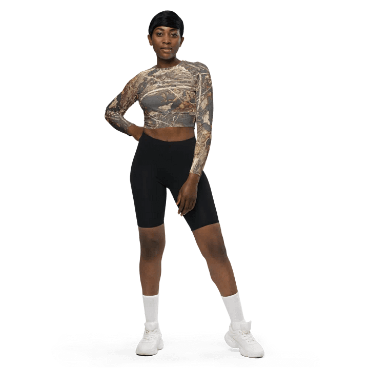 Recycled Long Sleeve Crop Top - Dead Split - It Happennnns Camo product image (1)