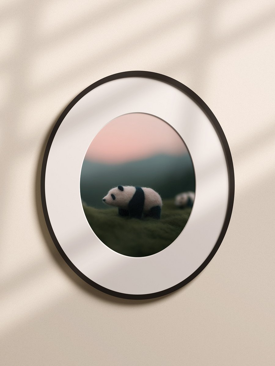 Cozy Calming Felted Panda Bear Art Print product image (7)