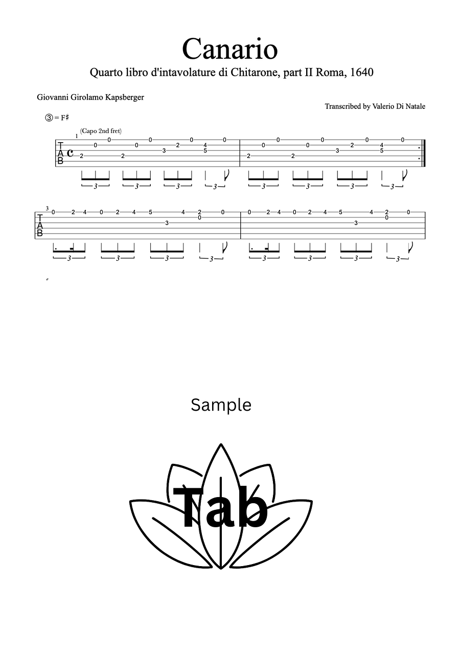Canario by Kapsberger - Guitar score product image (3)