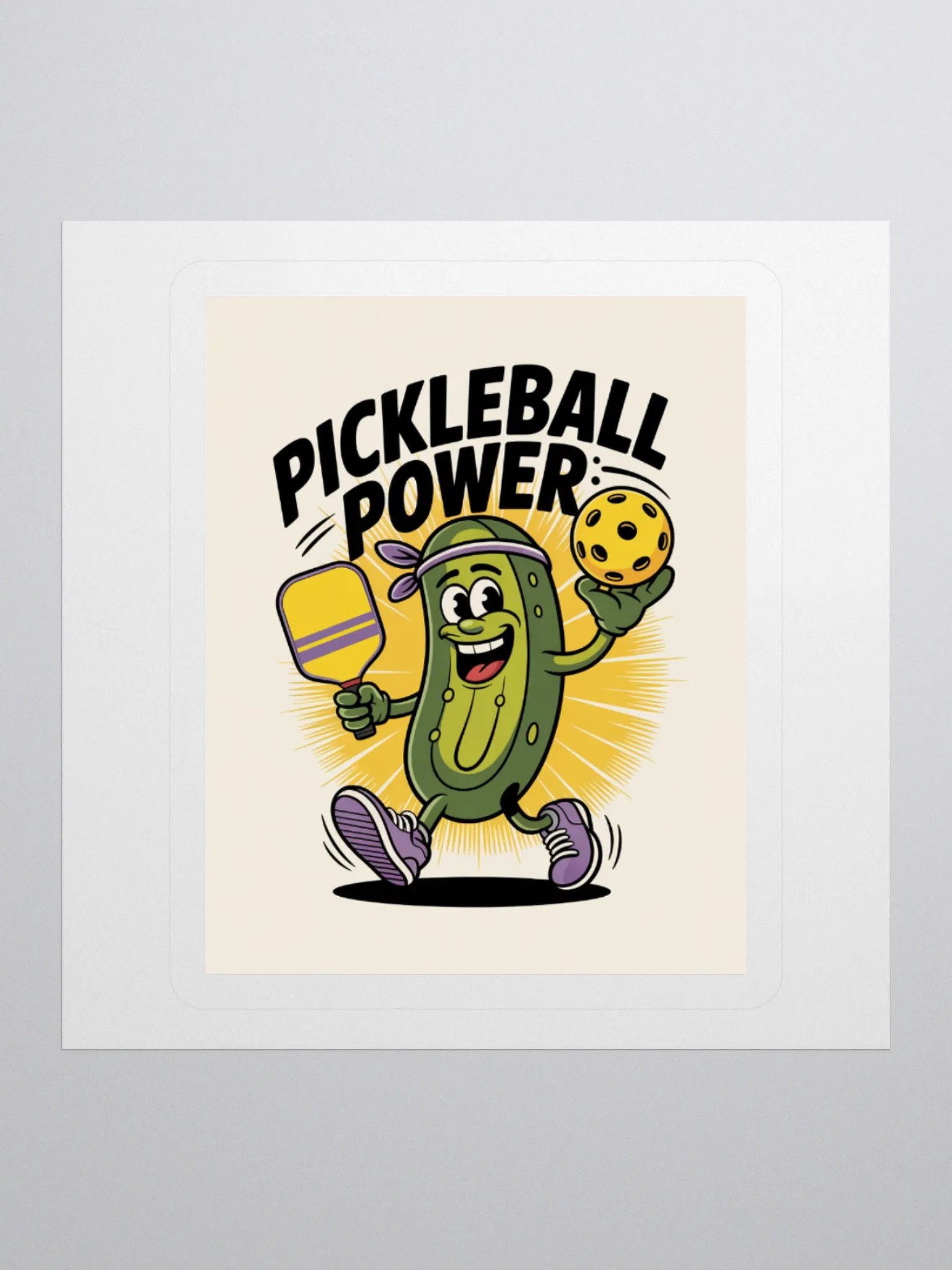 Pickleball Power Art Print – Energize Your Space 3" x 3", 4" x 4", 5.5" x 5.5", 15" x 3.75" product image (3)