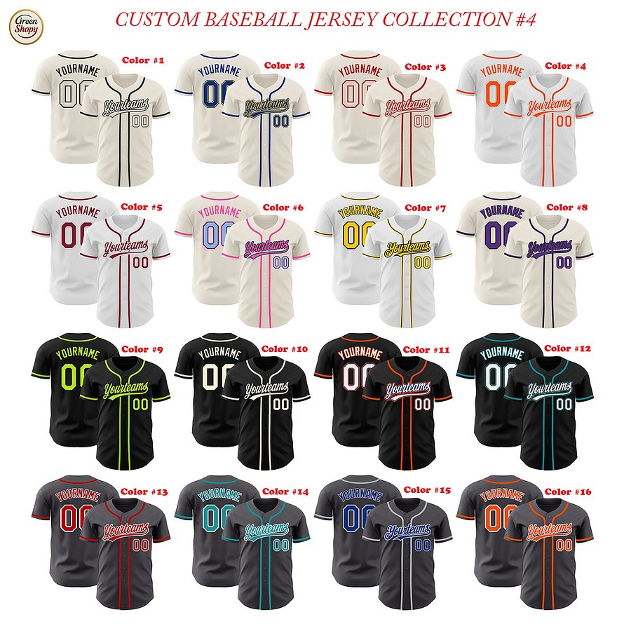 Authentic Baseball Jersey, Custom Baseball Jersey, Personalized Sport Jersey, Multi Colorful product image (1)