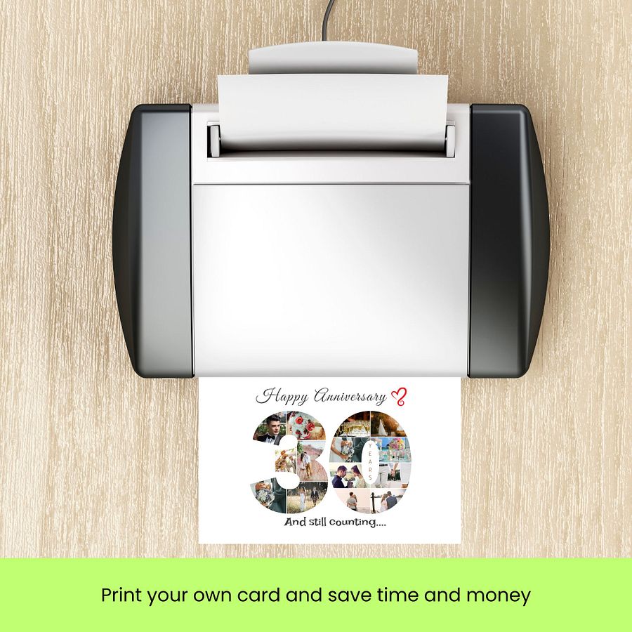 30 Year Anniversary Photo Card Editable Canva Template product image (8)