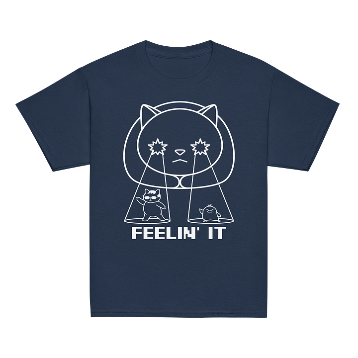 Goromi the Cat in Wig (Surreally Spotlighted Dancing) - Unisex Youth Heavyweight T-shirt product image (2)