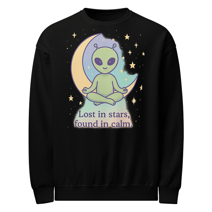 Lost in Stars Found in Calm Sweatshirt – Black & Navy Cosmic Crewneck product image (1)