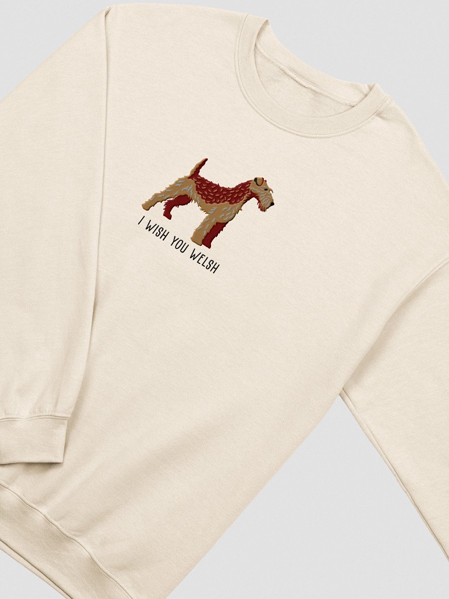 I Wish You Welsh Sweatshirt (Embroidered) of a Welsh Terrier(Red & Tan) product image (18)